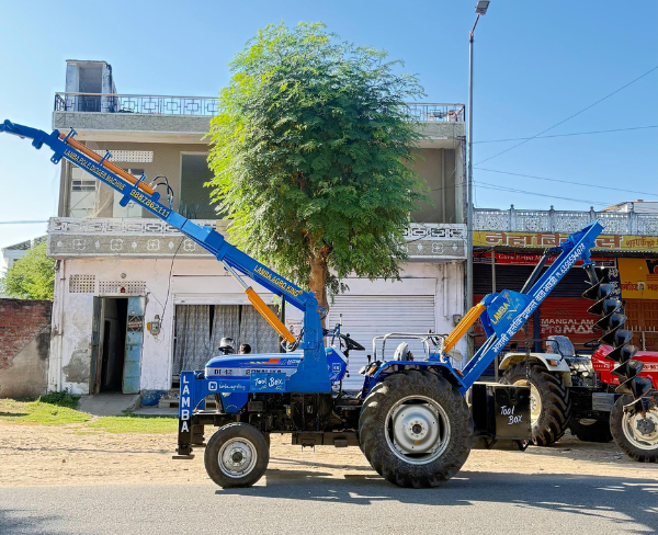 Tractor Mounted Post Hole Digger & Pole Erection Crane | 7 Hydraulic Cylinder Model | Lamba Agroking